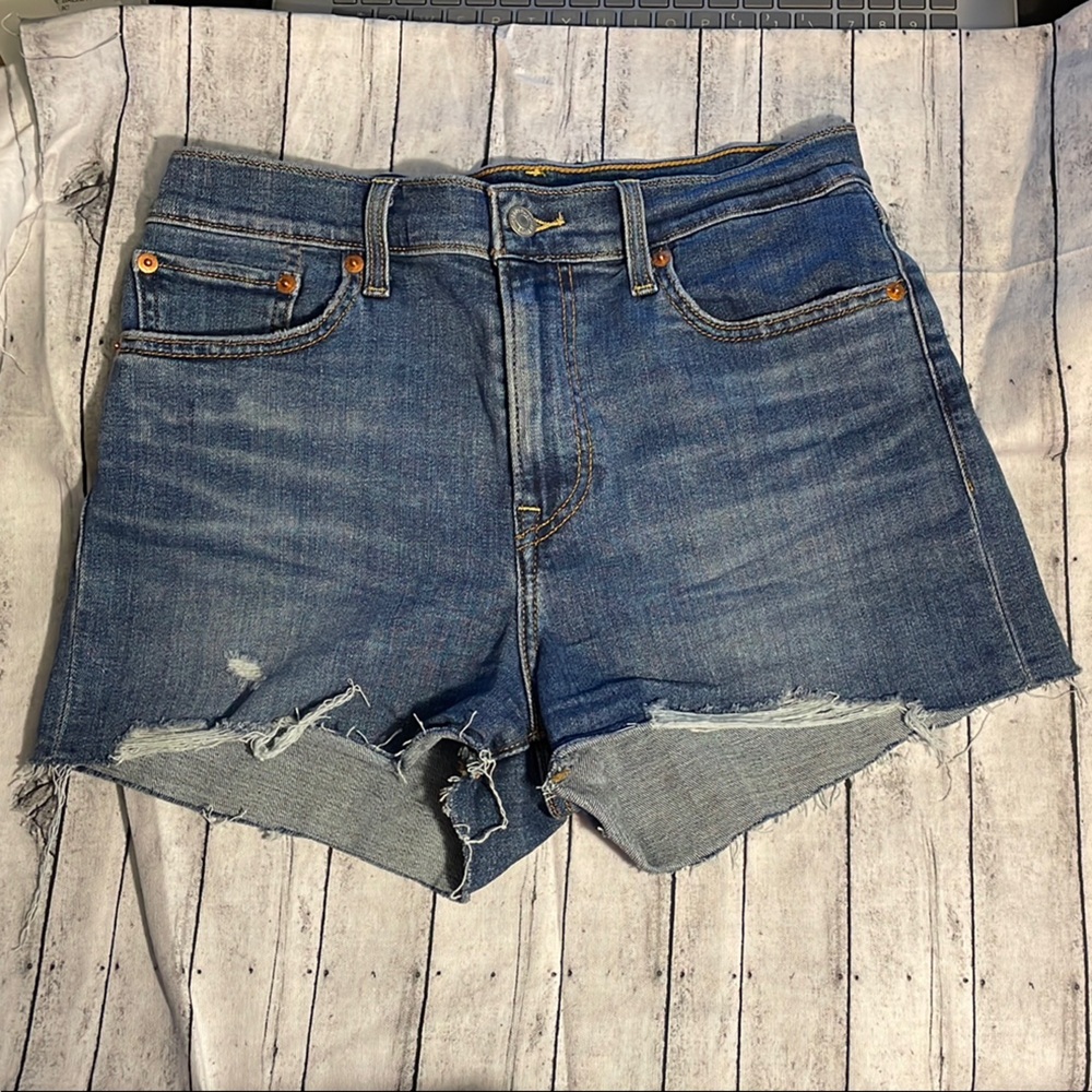 Levi's Distressed Blue Denim Women's Shorts